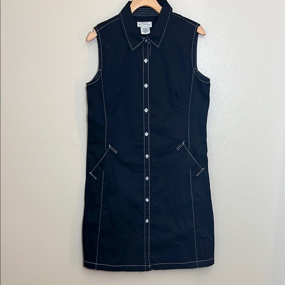 White Stag Sleeveless Black Button Down Plus Size Dress